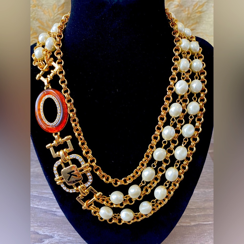 Edgy Pearls Stylish Gold Necklace from Marisa K by Youngevity